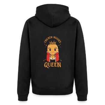 Chicken Nugget Queen Chicken Nugget Lover - Unisex Premium Bio Zip Hoodie - Schwarz - Hinten - Nico (187cm)