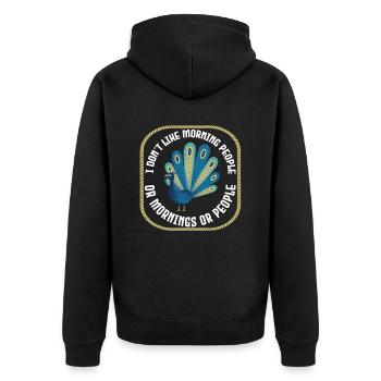 Peacock Bird - Unisex Premium Organic Zip Hoodie - black - Back - Nico (187cm)