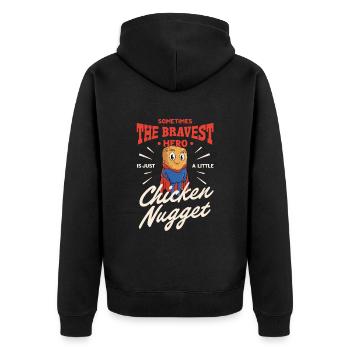 Sometimes the bravest hero is just a small one - Unisex Premium Organic Zip Hoodie - black - Back - Nico (187cm)