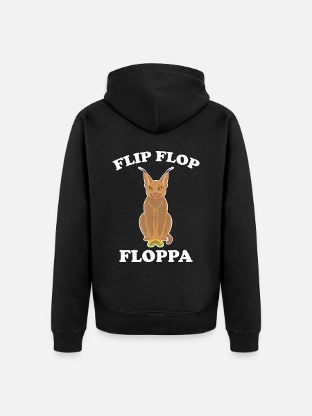 Big Floppa Caracal Cat Meme - Unisex Premium Organic Zip Hoodie - black
