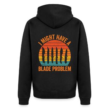 Funny Knife Collector Messersammeln - Unisex Premium Organic Zip Hoodie - black - Back - Nico (187cm)