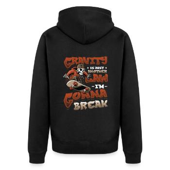 Skateboard Halfpipe, Tricks, Skateboarding - Unisex Premium Organic Zip Hoodie - black - Back - Nico (187cm)