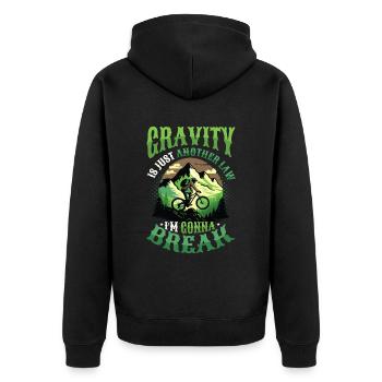 Mountain Bike Dirt Jumping - Unisex Premium Organic Zip Hoodie - black - Back - Nico (187cm)