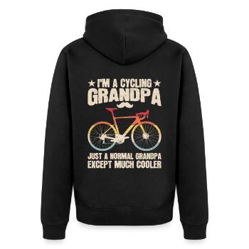 Grand-père cycliste Amateurs de vélo Cyclistes - Veste à capuche bio Premium Unisexe - noir - Dos - Nico (187cm)