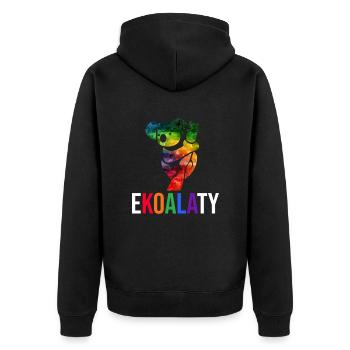 Mois de la fierté LGBTQ lesbienne gay d’Ekoalaty - Veste à capuche bio Premium Unisexe - noir - Dos - Nico (187cm)