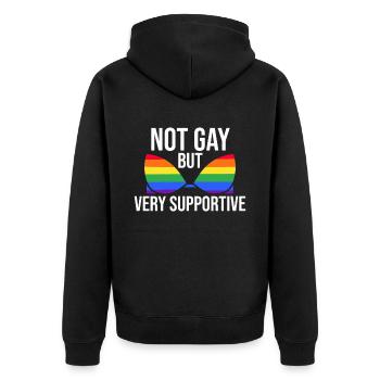 Nicht Schwul Lesbisch Lgbtq Stolz Monat Rechte - Unisex Premium Bio Zip Hoodie - Schwarz - Hinten - Nico (187cm)