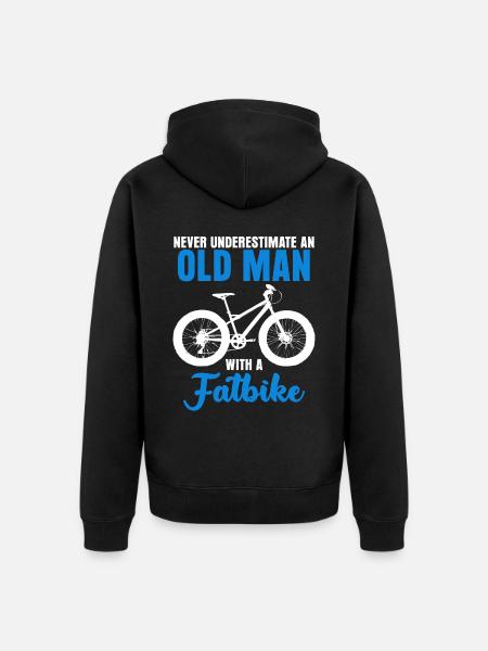 Fat Bike Old Man Fatbike - Unisex Premium Organic Zip Hoodie - black