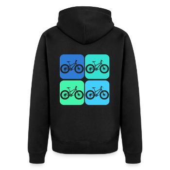 Fatbike retro Fat Bike - Unisex Premium Bio Zip Hoodie - Schwarz - Hinten - Nico (187cm)