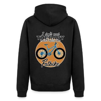 Fatbike lustig Fat Bike - Unisex Premium Bio Zip Hoodie - Schwarz - Hinten - Nico (187cm)