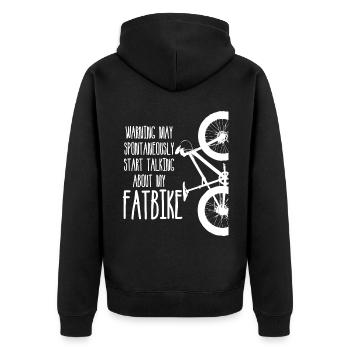 Fatbike Spruch Fat Bike - Unisex Premium Bio Zip Hoodie - Schwarz - Hinten - Nico (187cm)