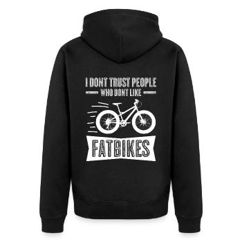 Fatbike Joke Fat Bike - Unisex Premium Bio Zip Hoodie - Schwarz - Hinten - Nico (187cm)