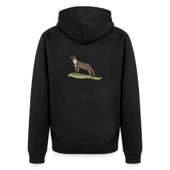 Stone marten I house marten game hunting motif for hunters - Unisex Premium Organic Zip Hoodie - black - Back - Nico (187cm)