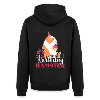 Geburtstag Hamster Liebhaber Hamster Besitzer Nagetier Hammy - Unisex Premium Bio Zip Hoodie - Schwarz - Hinten - Nico (187cm)