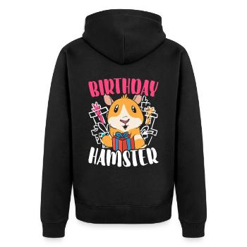 Geburtstag Hamster Liebhaber Hamster Besitzer Nagetier Hammy - Unisex Premium Bio Zip Hoodie - Schwarz - Hinten - Nico (187cm)