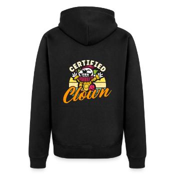 Circus Clown Certified Clown Circus Staff Juggling - Unisex Premium Bio Zip Hoodie - Schwarz - Hinten - Nico (187cm)