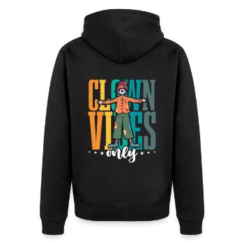 Circus Clown Vibes Only Circus Performer Juggling - Unisex Premium Bio Zip Hoodie - Schwarz - Hinten - Nico (187cm)