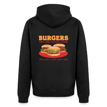 Hamburger Fast Food Burger Fast Food Cadeau - Veste à capuche bio Premium Unisexe - noir - Dos - Nico (187cm)