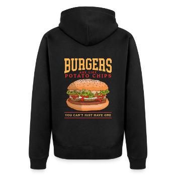 hamburger burger fast-food fast-food cadeau de restauration rapide - Veste à capuche bio Premium Unisexe - noir - Dos - Nico (187cm)