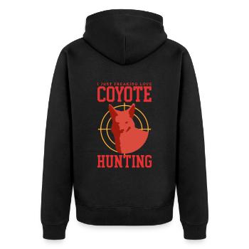 Chasseur Chasse Hunt Huntress Permis de Chasse Cadeau - Veste à capuche bio Premium Unisexe - noir - Dos - Nico (187cm)