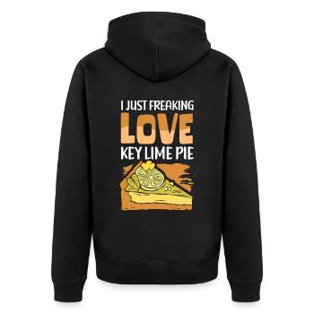 Lime Pie Cake Lemon Cake Gift - Unisex Premium Organic Zip Hoodie - black - Back - Nico (187cm)
