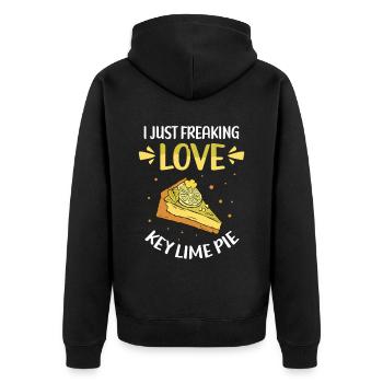 Lime Pie Lemon Cake Cake Gift - Unisex Premium Organic Zip Hoodie - black - Back - Nico (187cm)