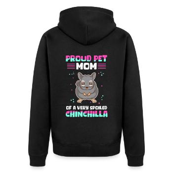 Chinchilla Maman Propriétaire Chinchillas Cadeau - Veste à capuche bio Premium Unisexe - noir - Dos - Nico (187cm)
