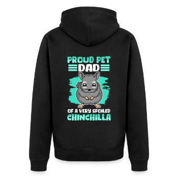 Chinchilla Dad Propriétaire Chinchillas Cadeau - Veste à capuche bio Premium Unisexe - noir - Dos - Nico (187cm)