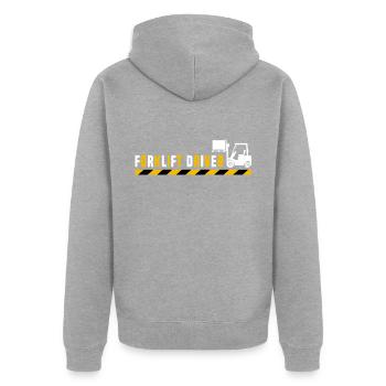 Staplerfahrer Stapler - Unisex Premium Bio Zip Hoodie - Grau meliert - Hinten - Nico (187cm)