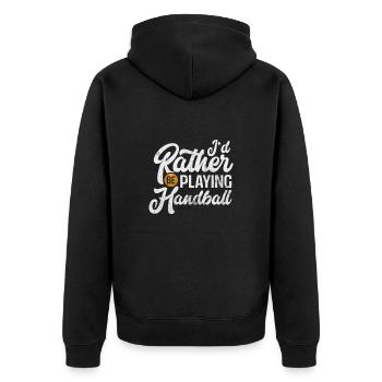 Handball Handball Handball Handball Joueur de sport Cadeau - Veste à capuche bio Premium Unisexe - noir - Dos - Nico (187cm)
