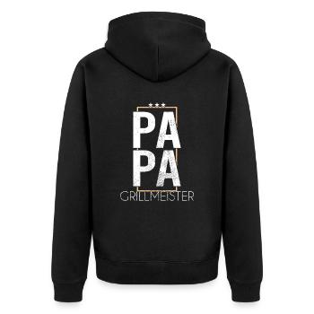 Papa Grillmeister - Veste à capuche bio Premium Unisexe - noir - Dos - Nico (187cm)