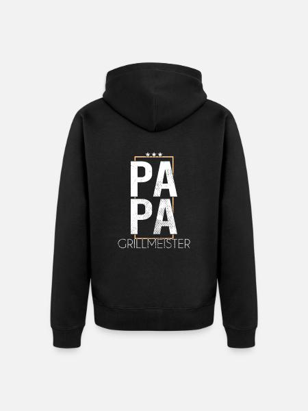 Papa Grillmeister - Unisex Premium Organic Zip Hoodie - black