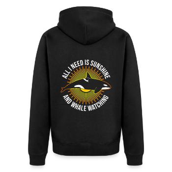 Walbeobachtung Und Beluga Orca Wal - Unisex Premium Organic Zip Hoodie - black - Back - Nico (187cm)