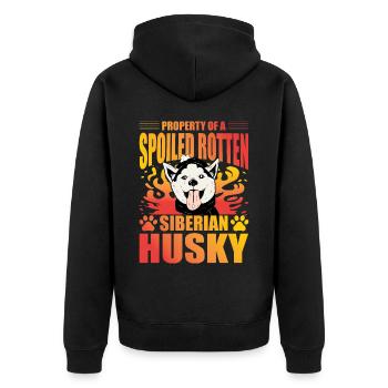 Property of a Spoiled Rotten Siberian Husky - Unisex Premium Organic Zip Hoodie - black - Back - Nico (187cm)