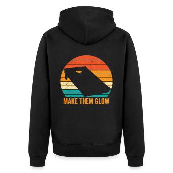 Drôle de trou de maïs Cornhole Retro - Veste à capuche bio Premium Unisexe - noir - Dos - Nico (187cm)