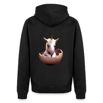 Hatching baby unicorn - Unisex Premium Organic Zip Hoodie - black - Back - Nico (187cm)