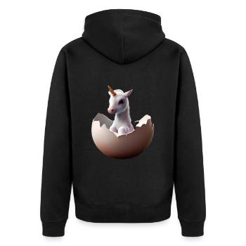 Hatching baby unicorn - Unisex Premium Organic Zip Hoodie - black - Back - Nico (187cm)