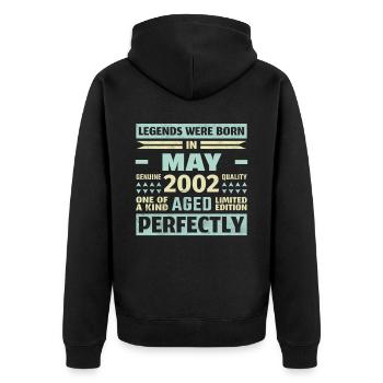 21ème Anniversaire Mai Millésime 2002 Millésime - Veste à capuche bio Premium Unisexe - noir - Dos - Nico (187cm)