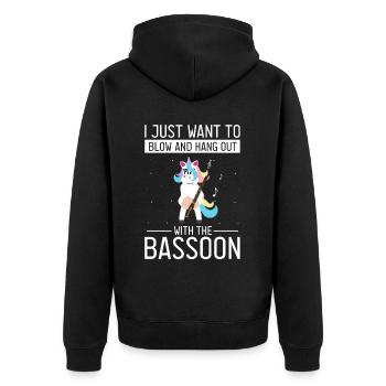 Basson Orchesta Design pour bassonistes - Veste à capuche bio Premium Unisexe - noir - Dos - Nico (187cm)
