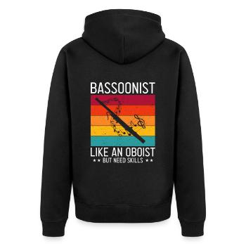 Bassoon Wind Instrument Design for Bassoonist - Unisex Premium Organic Zip Hoodie - black - Back - Nico (187cm)