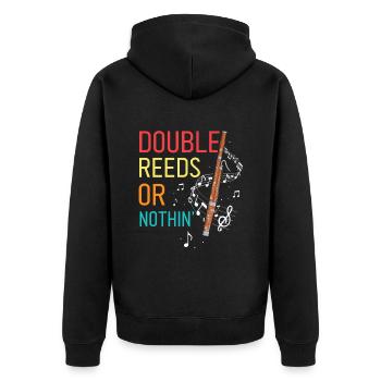 Fagottist für Fagottorchester und Fagottist - Unisex Premium Bio Zip Hoodie - Schwarz - Hinten - Nico (187cm)