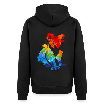 Koala Splash Art Tierliebhaber - Unisex Premium Bio Zip Hoodie - Schwarz - Hinten - Nico (187cm)