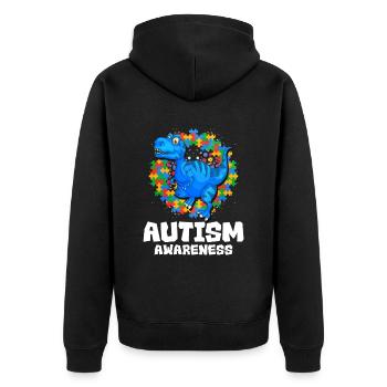Cadeau autisme autisme - Veste à capuche bio Premium Unisexe - noir - Dos - Nico (187cm)