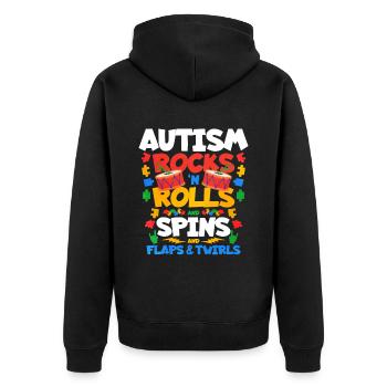 Autism Autism Gift - Unisex Premium Organic Zip Hoodie - black - Back - Nico (187cm)