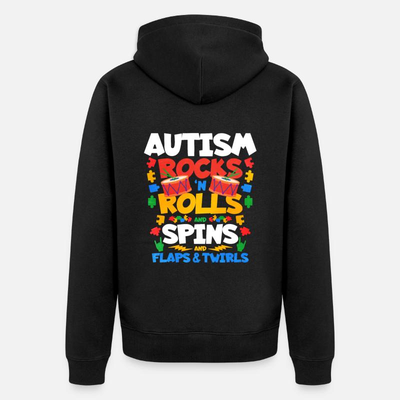Cadeau autisme autisme - Veste à capuche bio Premium Unisexe - noir