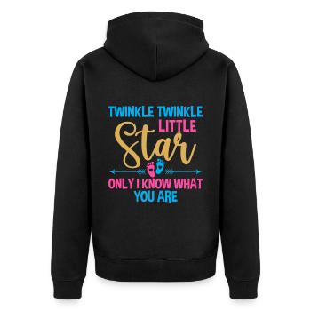 Gender Reveal Party Baby Shower Little Star - Unisex Premium Organic Zip Hoodie - black - Back - Nico (187cm)