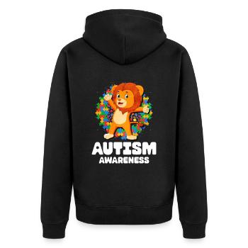 Cadeau autisme autisme - Veste à capuche bio Premium Unisexe - noir - Dos - Nico (187cm)