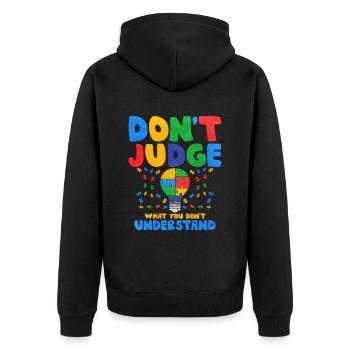 Autism Autism Gift - Unisex Premium Organic Zip Hoodie - black - Back - Nico (187cm)