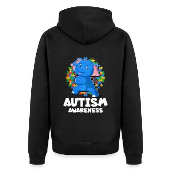 Cadeau autisme autisme - Veste à capuche bio Premium Unisexe - noir - Dos - Nico (187cm)