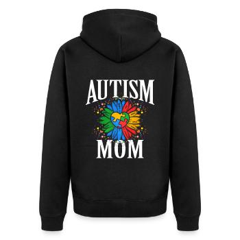 Cadeau autisme autisme - Veste à capuche bio Premium Unisexe - noir - Dos - Nico (187cm)