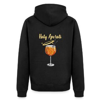 Holy Cocktail Halo Cocktail Drink Alcohol - Unisex Premium Bio Zip Hoodie - Schwarz - Hinten - Nico (187cm)